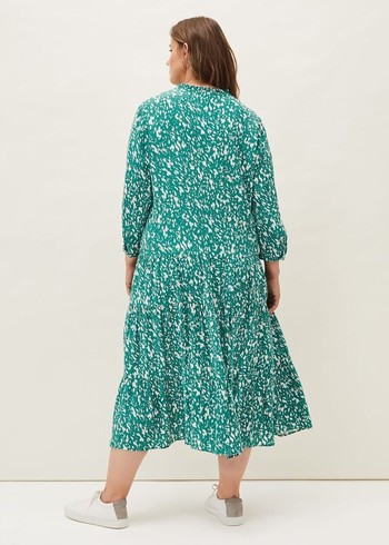 Phase Eight Penele Abstract Print Dress Green Australia | RY8175349